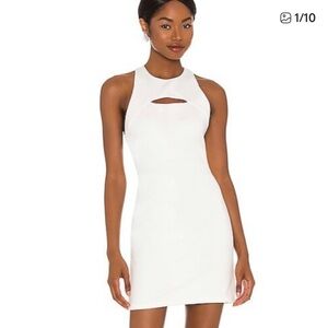 Alice + Olivia Gara Keyhole Cutout White Mini Dress